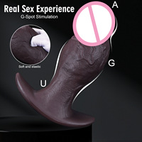 Dildo de silicona con cabeza de hongo, tamaño grande, para expansión anal, juguete sexual para adultos, forma de fantasía, para mujeres, logotipo personalizado, venta al por mayor de fábrica
