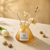 Bouteille en verre conique transparente pour diffuseur de parfum 260ml 300ml, vente en gros, bouteille vide pour arôme, sérigraphie personnalisée, marquage à chaud