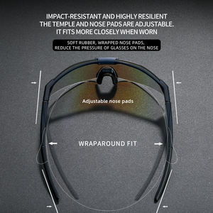 <span class=keywords><strong>Gafas</strong></span> <span class=keywords><strong>de</strong></span> Ciclismo con Lentes Fotocromáticas para Uso Diurno y Nocturno, Aptas para Ciclistas con Miopía, Protección contra el Viento y la Arena, Unisex - Product Image 4