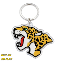 Porte-clés en acrylique avec motif léopard, porte-clés léger et original, forme de carte, unisexe