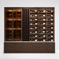 Armoire à vin moderne et écologique sur mesure avec éclairage LED et construction en bois massif pour l'ameublement de la maison