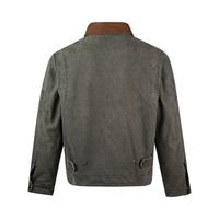 Veste en coton vintage épaisse sur mesure, coupe ample, col rabattu, style streetwear américain, veste décontractée, fabricant OEM