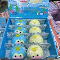 Jouet en caoutchouc souple anti-stress en forme de poisson avec de grands yeux, design mignon, rebond lent, pour les enfants de 8 ans et plus