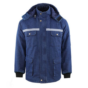 カスタムロゴ入り高視認性厚手作業服 通気性コットンデニム 耐熱・耐摩耗性労働保護服 - Product Image 3