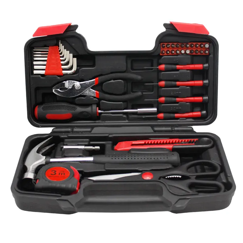 40 pz kit di attrezzi a mano rosa mini auto toolbox per donna set di strumenti professionali scatola esagonale chiave di precisione set di avvitatori
