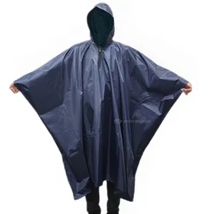 Poncho de lluvia impermeable con logotipo personalizado 100%, equipo de lluvia de poliéster transpirable duradero, abrigo de lluvia con capucha para senderismo