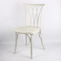 Chaise empilable en résine effet bois White Willow – Chaise de salle à manger moderne pour événements, fêtes et mariages