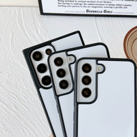 Coque de téléphone vierge pour transfert thermique DIY, couleur unie, pour S25 Ultra, texture antidérapante, anti-traces de doigts, TPU+PC, sublimation
