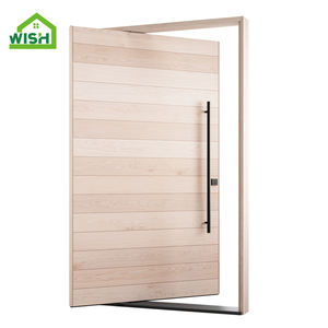 现代别墅前枢轴木门外部实木枢轴门高端优质房屋入口门设计 - Product Image 2