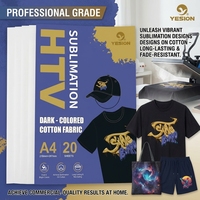 Vinyle de sublimation HTV pour tissus foncés, chemises en coton, film de transfert thermique imprimable pour l'impression de vêtements DIY