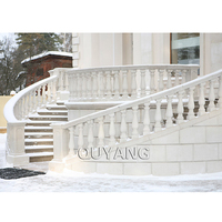QUYANG Décoration extérieure, sculptures en pierre, garde-corps de villa, balustres en marbre blanc, main courante, garde-corps de balcon