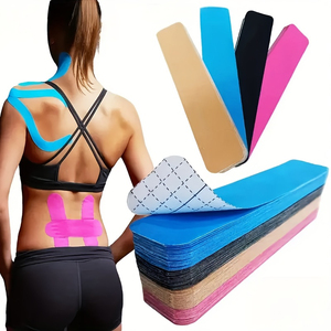 Bande thérapeutique élastique de kinésiologie, bandage de soutien athlétique en coton pré-découpé pour la récupération des blessures, sans latex et résistant à l'eau - Product Image 1