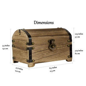 Coffre au trésor <span class=keywords><strong>pirate</strong></span> en <span class=keywords><strong>bois</strong></span> antique, collection de trésors préférés des enseignants, boîte de rangement - Product Image 2