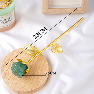23cm LX, venta al por mayor, <span class=keywords><strong>rosas</strong></span> <span class=keywords><strong>de</strong></span> <span class=keywords><strong>cristal</strong></span> <span class=keywords><strong>de</strong></span> cuarzo rosa hechas a mano, artesanía Floral <span class=keywords><strong>de</strong></span> Material mixto para decoración elegante del hogar y exhibiciones <span class=keywords><strong>de</strong></span> regalo - Product Image 6