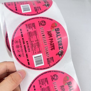 Cá nhân Vòng không thấm nước Vinyl dính <span class=keywords><strong>Sticker</strong></span> CuộN sản phẩm thực phẩm nhãn tùy chỉnh lá vàng in logo <span class=keywords><strong>sticker</strong></span> với mã <span class=keywords><strong>QR</strong></span> - Product Image 6