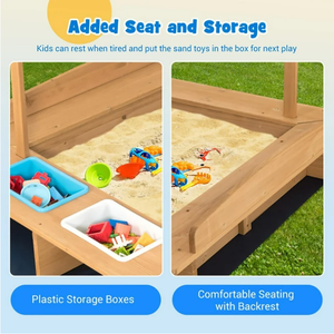 Boîte <span class=keywords><strong>à</strong></span> <span class=keywords><strong>sable</strong></span> de jeu en plein air, table <span class=keywords><strong>à</strong></span> <span class=keywords><strong>sable</strong></span> pour enfants, <span class=keywords><strong>bac</strong></span> <span class=keywords><strong>à</strong></span> <span class=keywords><strong>sable</strong></span> en bois avec auvent rayé - Product Image 5