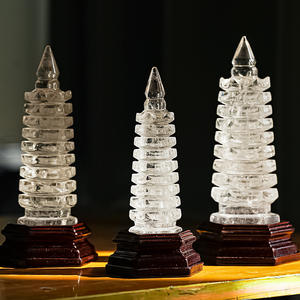 พระพุทธรูปหินควอตซ์สีขาวธรรมชาติ แบบมาตรฐาน 7/9 ชั้น งานแฮนด์เมด เป็นมิตรกับสิ่งแวดล้อม ของตกแต่งบ้านหรูหรา สำหรับสำนักงาน ขายส่ง - Product Image 1