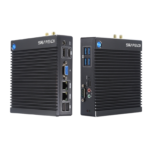 Quad Core Fanless Mini PC Workstation N3150 J6412 for POS KIOSK Digital Signage Dual Nic Industrial Mini PC Edge Computing IOT