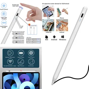 Universal Branded Custom Logo Aluminum Metal High Sensitive Tablet Capacitive Active Stylus Touch Pen For Touch Screens