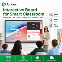 Pizarra Interactiva Amdox ES con Pantalla Táctil 4K, Pizarra Digital Inteligente con 40 Puntos de Tacto, Cámara IA de 48MP, Sistema Operativo Dual para Aula