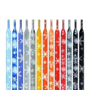 Lacets plats personnalisés flocon de neige 0,8 mm de large pour chaussures décontractées – Vente en gros - Product Image 3