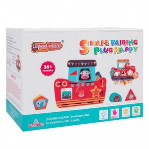 Baby Wooden Toy Activity Cube Multipurpose Girls Boys First <b>Gift</b> Balance Boat Shape Matching Block - Product Image 6