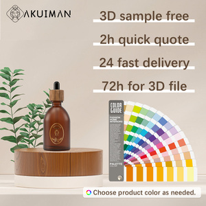 Flacon vide en verre 100 ml avec anneau en noyer, bouteille d'huile essentielle anti-UV au design ambré, flacon réutilisable pour emballage d'huile de <span class=keywords><strong>massage</strong></span> - Product Image 5