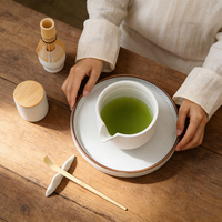 Ensemble de thé matcha en céramique moderne et neuf en gros, kit cadeau, fouet de haute qualité, ensemble de thé matcha en céramique