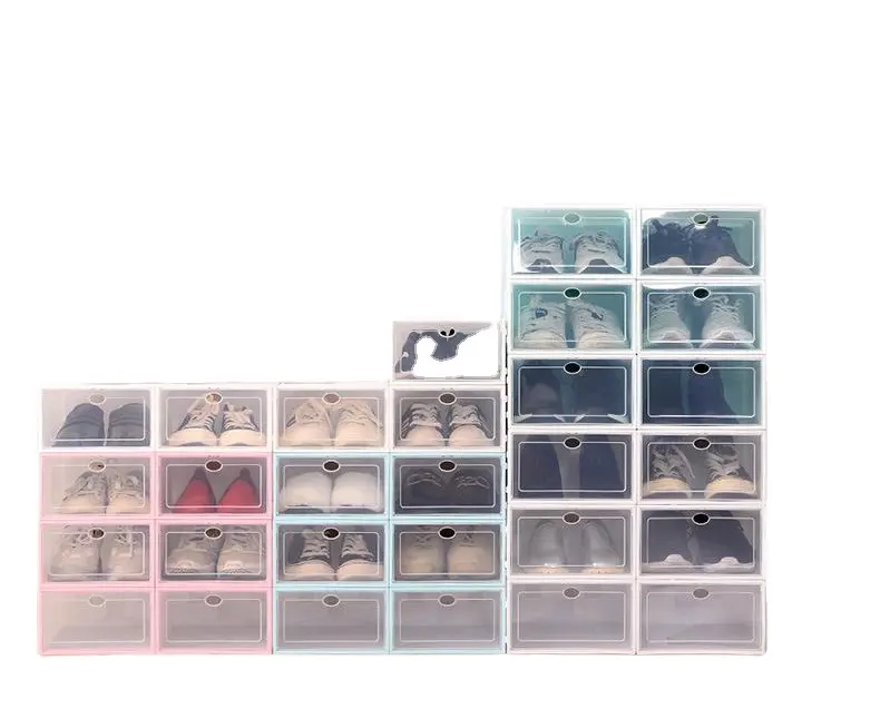 Boîte à chaussures en plastique, transparent, organisation de chaussures à vendre, vente en gros,