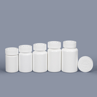 Flacons de pilules en plastique blanc ronds vides avec bouchon à rabat pour capsules comprimés Emballage de stockage pharmaceutique avec bouchon à rabat