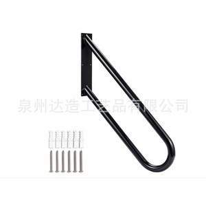 Minimalist Courtyard Porch Handrail Black Iron <b>Stair</b> <b>Rail</b> With Baking Paint Finish For Home Safety Protection - Product Image 4