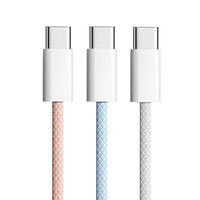 Kabel Data Pengisian Cepat PD 60W USB C ke USB C 3A Berkualitas Tinggi Harga Terjangkau Laris untuk iPhone 18 Ponsel Android Tipe-C