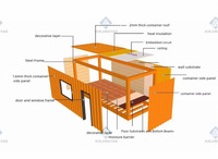 Maison portable 40HQ, réutilisable, type conteneur mobile, pour zone de combat, abri temporaire, habitable immédiatement