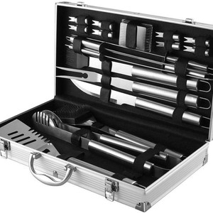 Stainless Steel <b>BBQ</b> Tool Set 43 X 24 X 8 Cm Durable Portable Grilling Kit With Knife Fork Spatula Clamp Brush - Product Image 1