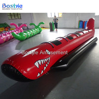 Grand bateau en toile gonflable en forme de requin, jouet de fête, conception banane, grande taille