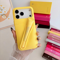 Étui de téléphone créatif en silicone pour rouge à lèvres, antichoc et anti-traces de doigts, design couleur unie, 11 couleurs disponibles