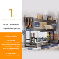 Nouveau Style cuisine grande capacité évier étagère anti-poussière placard multifonctionnel vaisselle vidange supports de rangement avec porte en PVC
