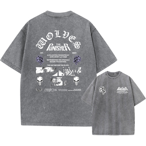 T-shirt Homme Personnalisé Vintage Délavé à l'Acide, Vente en Gros OEM, Tissu Lourd Streetwear en Soie Peignée Anti-Plis Séchage Rapide Respirant - Product Image 3