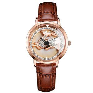 Montre à quartz en cuir véritable haut de gamme pour femmes, montre de mode étanche - Product Image 1