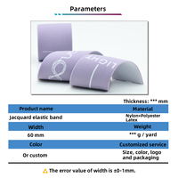 Bande élastique jacquard en caoutchouc nylon haute résistance incassable de haute qualité de 6 cm personnalisée pour le fitness Bandes de résistance élastiques