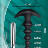 Alimenté par USB 16 modes de vibration Jouet sexuel anal pour hommes Vibromasseur Conception graduée Perles anales en silicone Bouchon anal