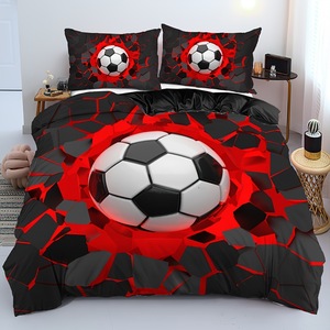 Wholesale Eco-Friendly 3D Printed <strong>Football</strong> Soccer king Size 100% Polyester Home &amp; Hotel Use Bed Sheet <strong>Duvet</strong> <strong>Cover</strong> Set - Product Image 4