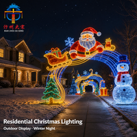 Arco de Linterna Navideña Iluminado Grande con Luces LED de Santa Claus y Muñeco de Nieve para Centros Comerciales y Espacios Públicos
