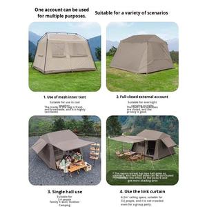 Tente de camping portable pliable en Oxford double couche quatre saisons 1500-2000 mm, imperméable et résistante à l'eau, grande taille, ouverture rapide automatique - Product Image 5