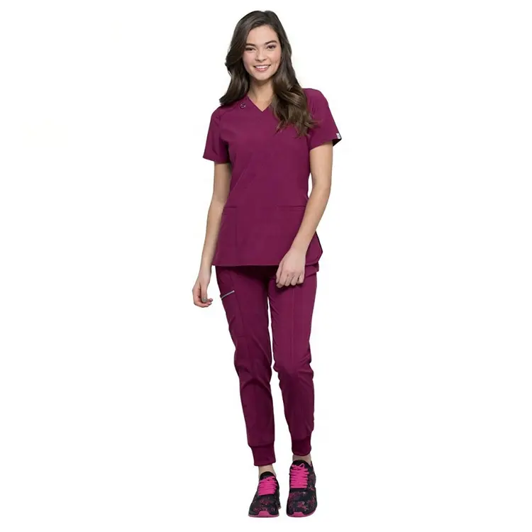 Uniforme d'hôpital à manches courtes, uniforme médical pour femmes, uniformes médicaux de couleur unie, blouses d'allaitement bleues, nouvelle collection