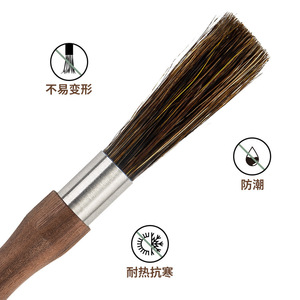 Cepillo para molinillo de café con mango de madera y cerdas de jabalí, herramienta de limpieza para cafetera - Product Image 4
