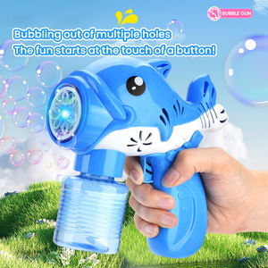 Verano actividades al aire libre fabricante de burbujas eléctrico rosa y azul lindo Delfín de dibujos animados pistola de burbujas de juguete con luces para niños - Product Image 4