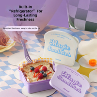 Boîte de rangement alimentaire en plastique micro-ondable au design élégant pour sandwichs, toasts, repas quotidiens, conservation des aliments frais