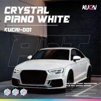 Film de protection de carrosserie automobile en vinyle blanc brillant effet piano PET, colle à faible adhérence initale, 1,52*17m