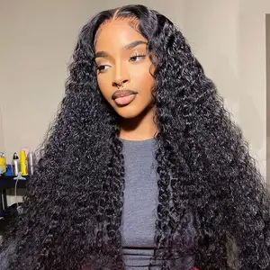 Transparent 360 HD Frontal Full Wig Vendor Raw Brazilian Curly Deep Wave 13X4 Lace Front Human Hair Wigs For Black Women